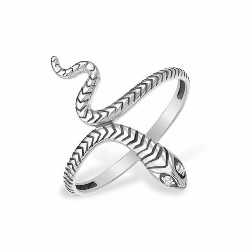 фото Кольцо tosya, серебро, 925 проба, фианит, размер 17