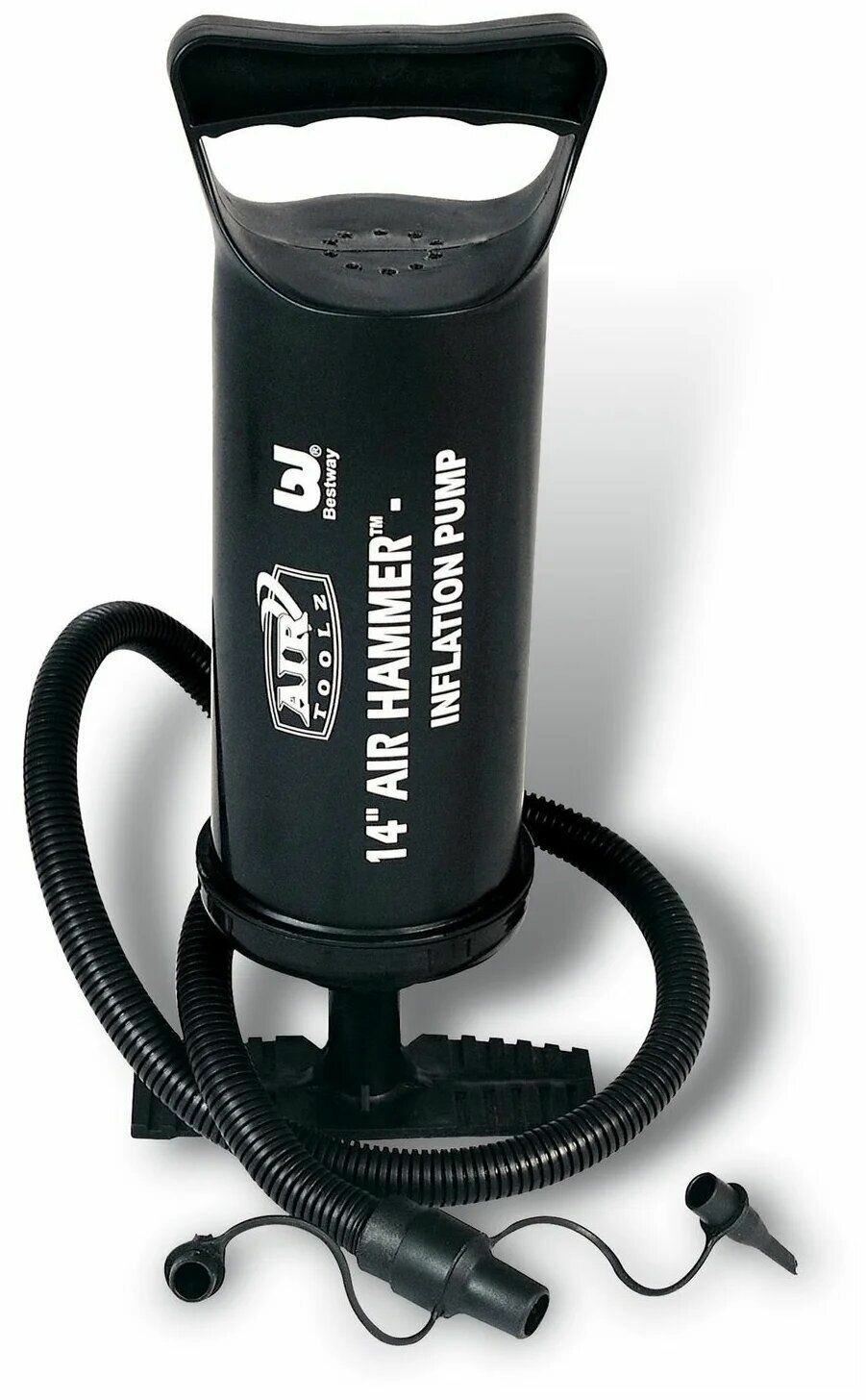 Насос Bestway Air Hammer 62003 ручной чёрный гибкий шланг 3 насадки пластик