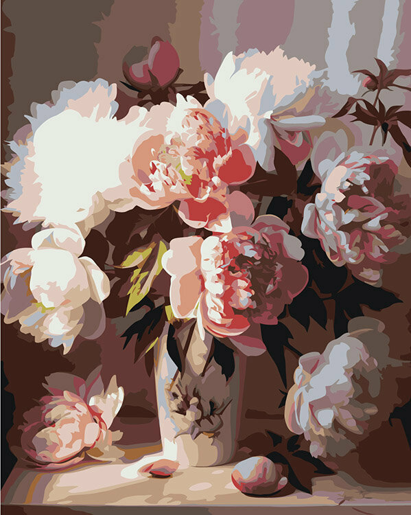 Картина по номерам Цветы Букет пионов 40х50