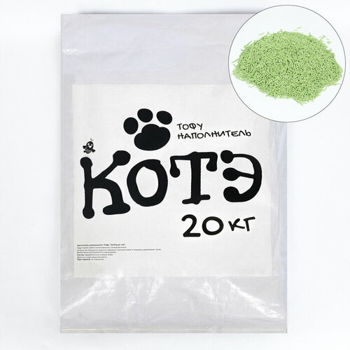 Котэ Наполнитель тофу "Котэ", зелёный чай, 20 кг