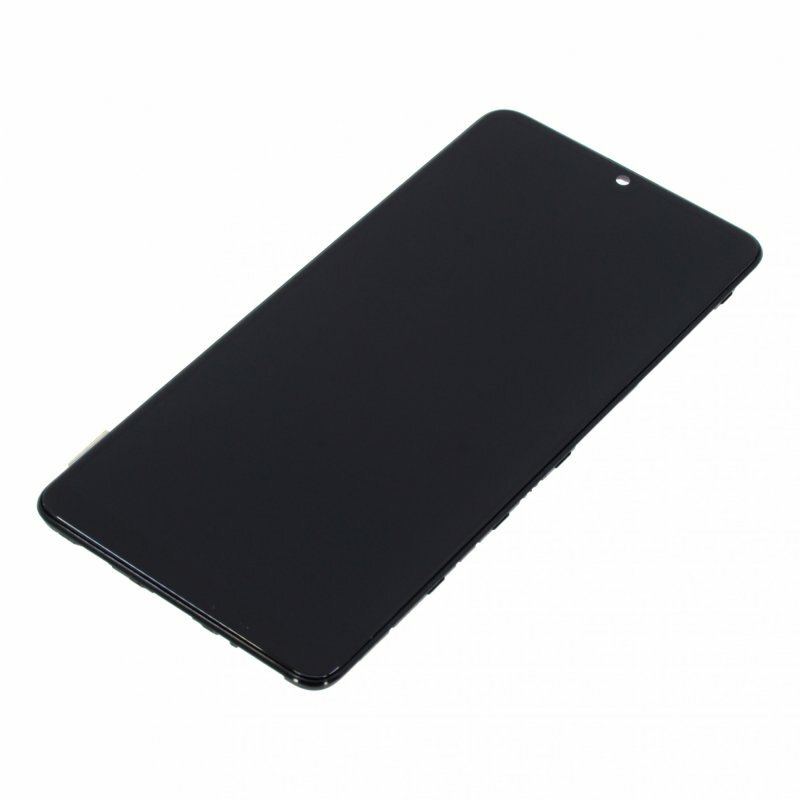 Дисплей для Samsung A415 Galaxy A41 (в сборе с тачскрином) в рамке, черный, TFT