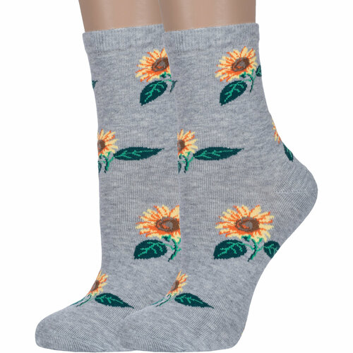 фото Носки красная ветка, 2 пары, размер 23-25, серый