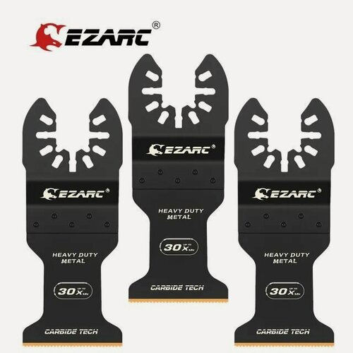 Изображение товара Карбидные насадки EZARC по тяжелым и трудным металлам, гвоздям для реноватора мультитула, полотно пильное, набор 3 шт.