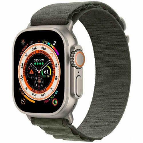 Умные часы Apple Watch Ultra Titanium Case, титановый/зеленый, L, Alpine Loop