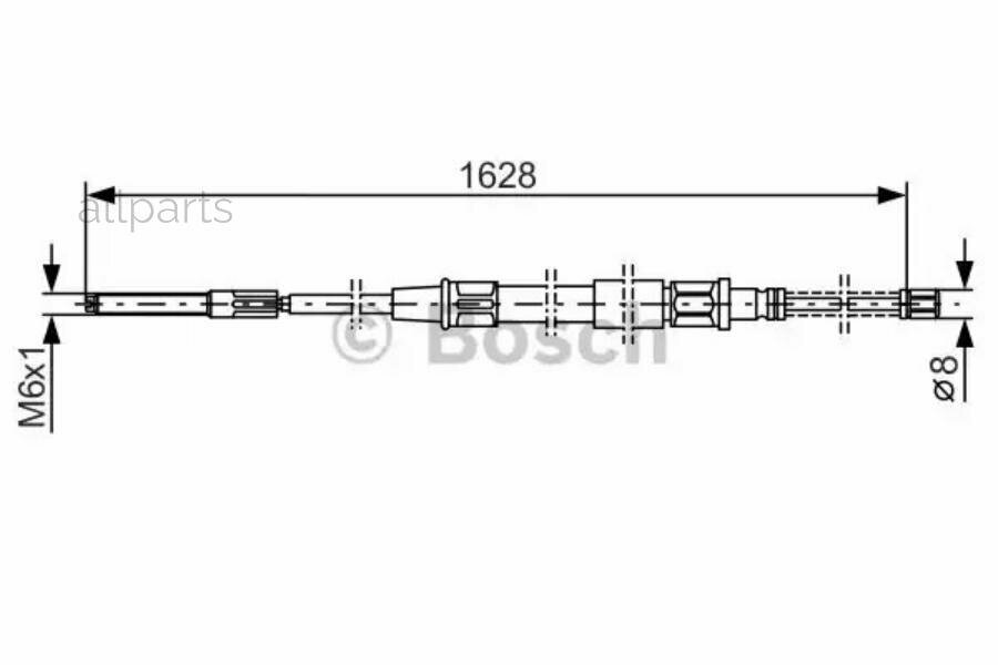 BOSCH 1987477169 трос ручника л.+п.\ VW Passat 1.6-1.9TDi 88-97drum
