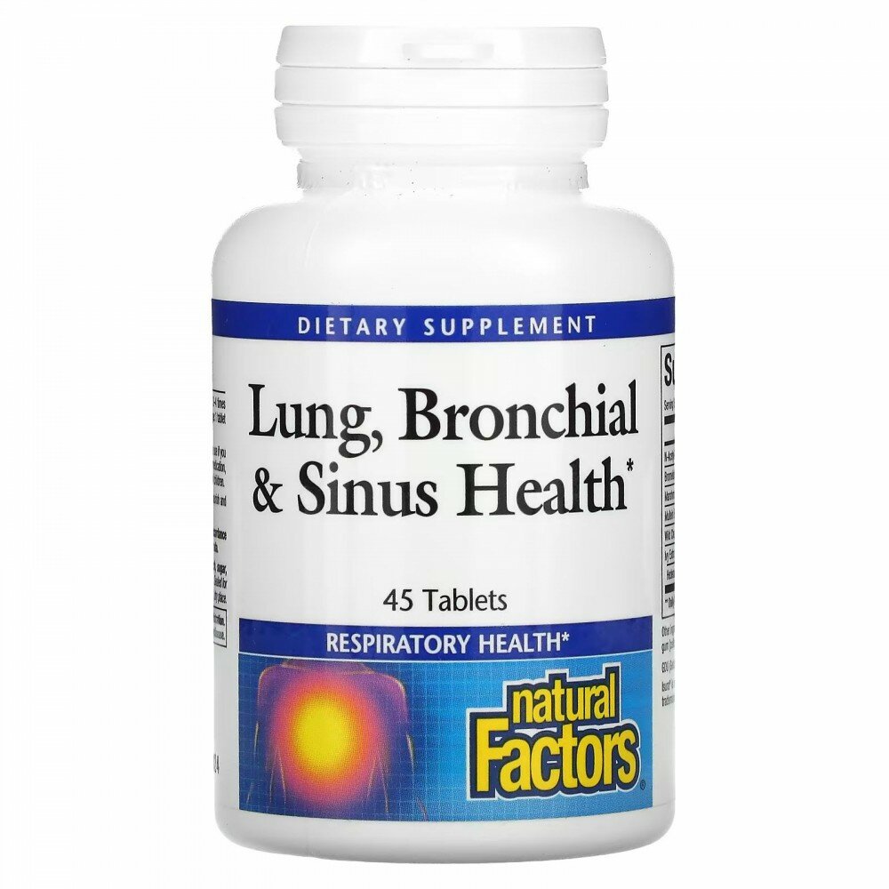 Natural Factors Lung Bronchial & Sinus Health 45 Tablets