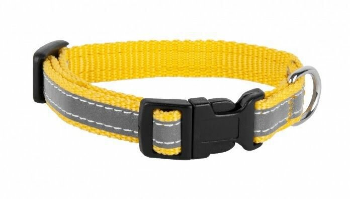 фото Ошейник Dog&Vogue 1.5см жёлт. светоотр. лента DV 04150102