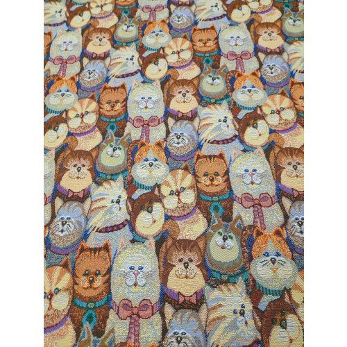 Ткань гобелен Кошечки с хлопком