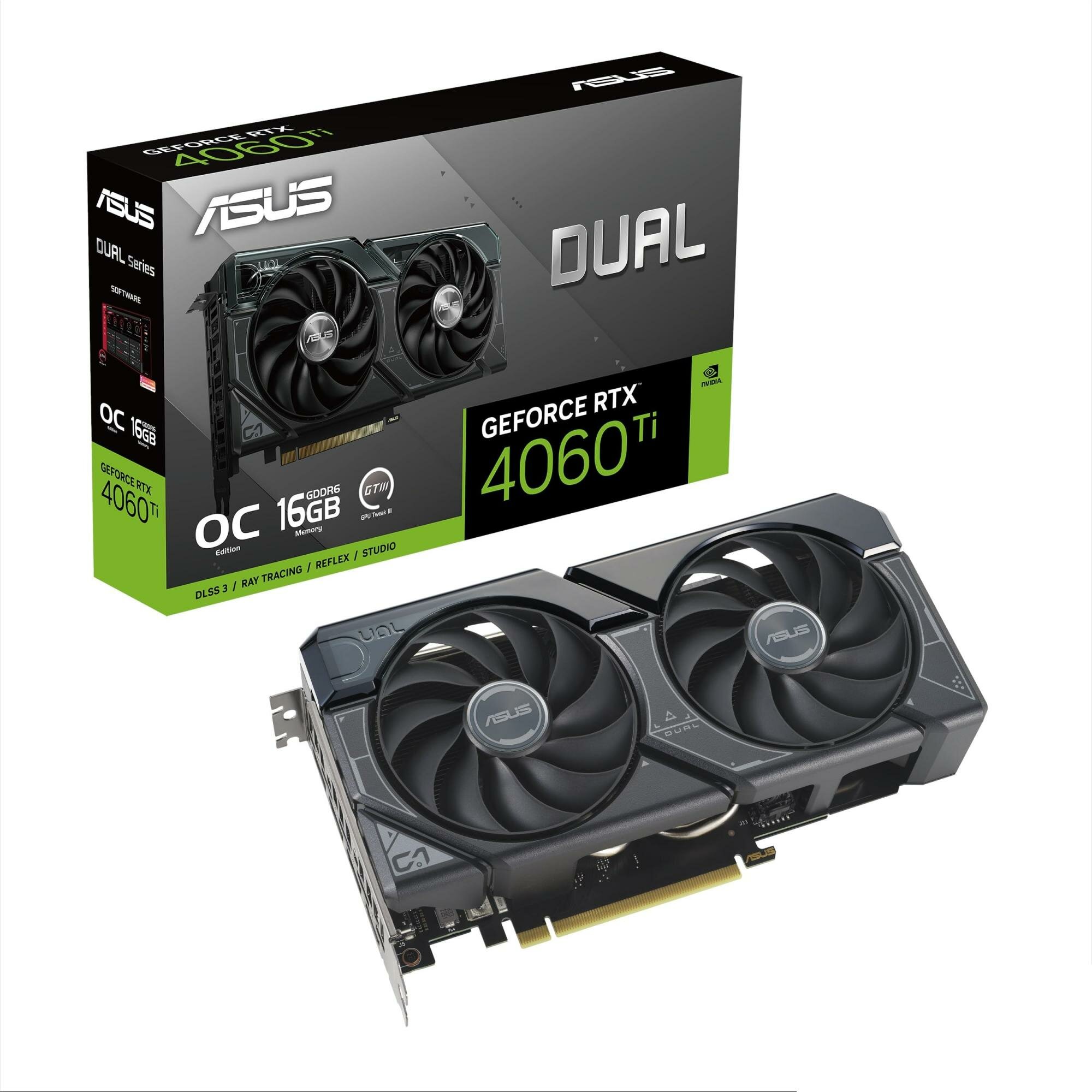 Видеокарта ASUS Dual GeForce RTX 4060 Ti OC Edition 16 ГБ GDDR6 Ret (DUAL-RTX4060TI-O16G)