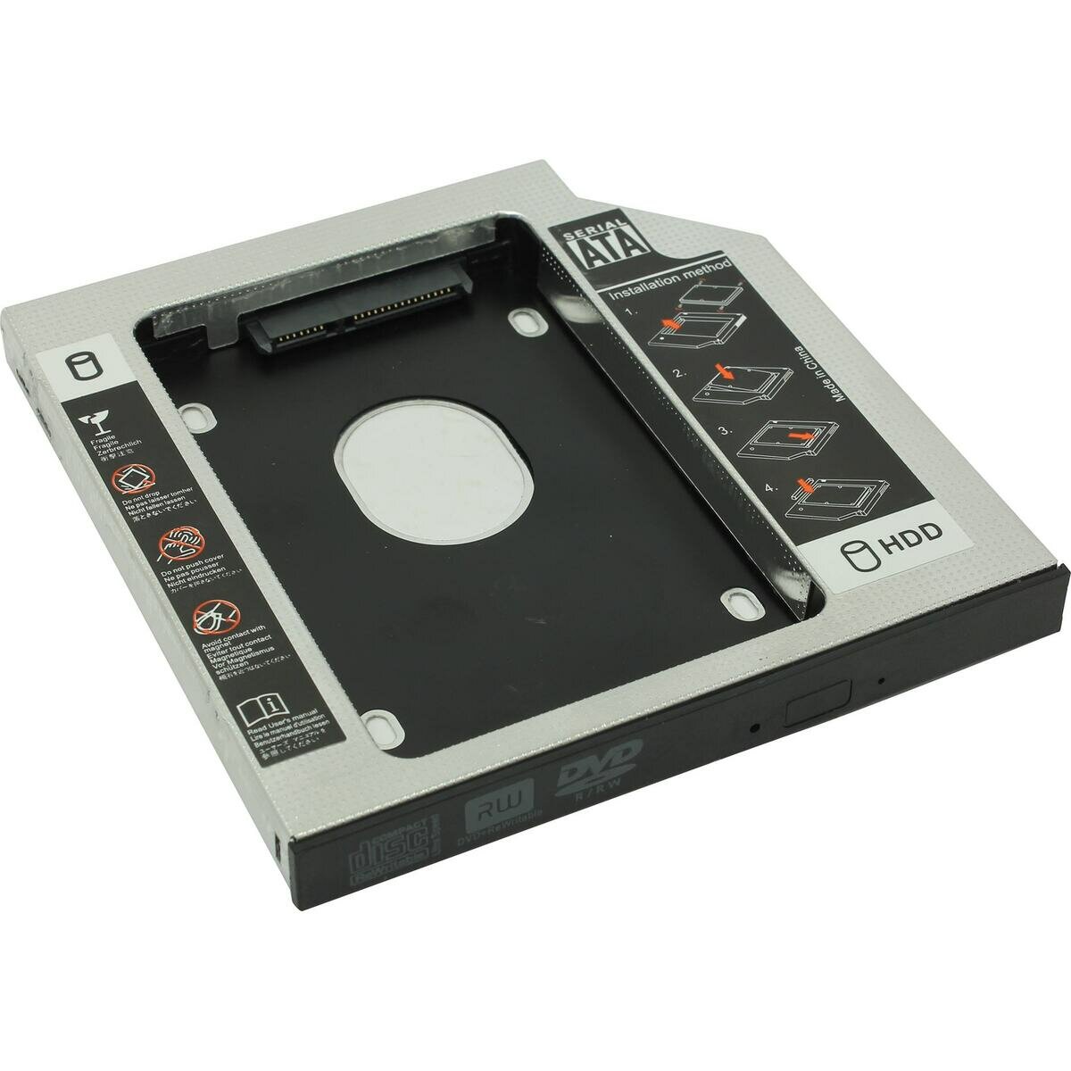 Шасси Orient UHD-2SC12 для 2.5” SATA HDD для установки в SATA отсек оптического привода ноутбука 12.7 мм 30263 - фото №1