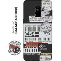Матовый чехол Tag Stickers для Samsung Galaxy A8 (2018) / Самсунг А8 2018 с 3D эффектом черный
