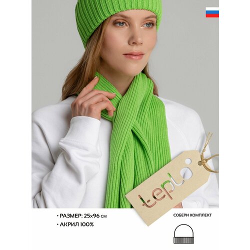 фото Шарф teplo для женщин,96х25 см, one size, салатовый
