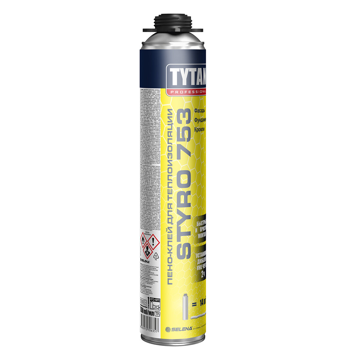 Изображение Клей-пена для теплоизоляции Tytan Professional Styro 753 16048, 750 мл