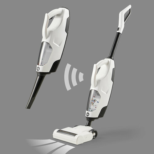 331948 Детский пылесос вертикальный TIME TO CLEANUP от Happy Baby бытовая техника с 2 насадками на батарейках белый 3067₽