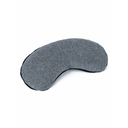 Накладка подушечка на глаза BIO-TEXTILES Релакс Йога анатомическая серая с семенами льна и цветами лаванды