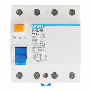 Устройства защитного отключения УЗО CHINT NXL-63 6kA 3P+N 25A 30mA тип АС (R) 280789