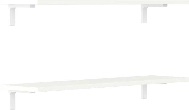 Полка настенная 80x20 см ЛДСП цвет белый лед 2 шт