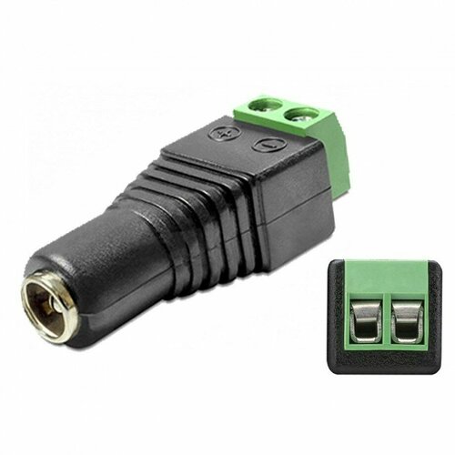 Разъем питания Amatek AVC-DC-FT гнездо 2, 1х5, 5 с клеммной колодкой под винт