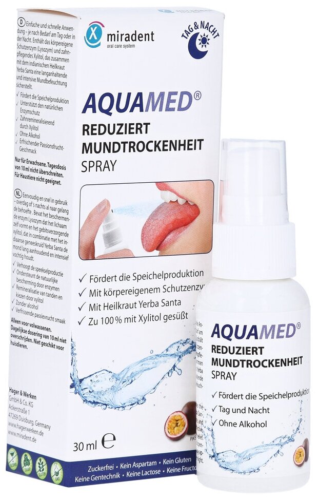 Изображение Aquamed Spray Day & Night Спрей для увлажнения полости рта при сухости (30мл.)