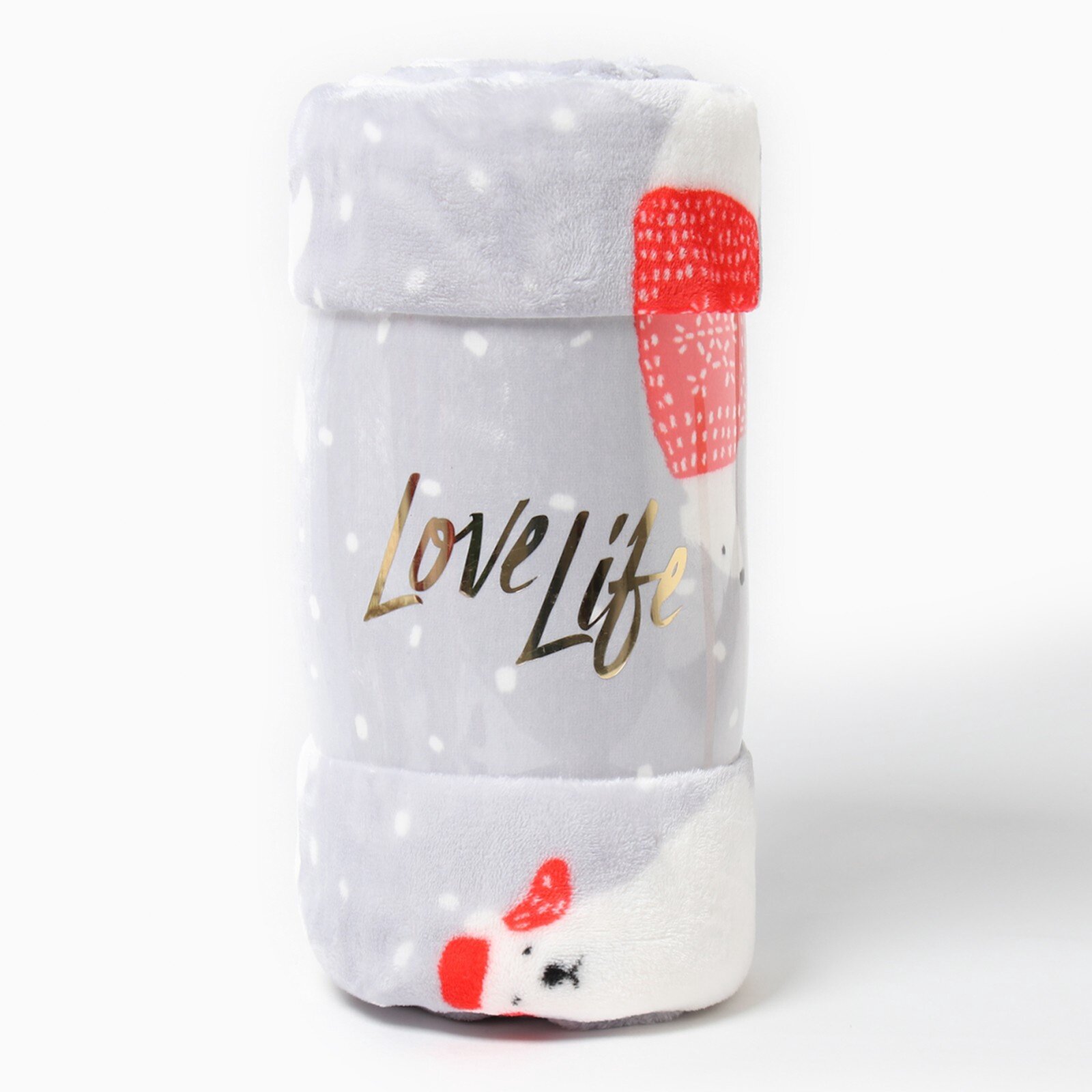 Плед LoveLife "Северные мишки" 150*200 см,100% п/э, велсофт 280 гр/м2 — фото 1