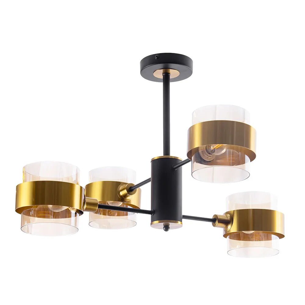 Потолочная люстра на штанге Arte Lamp CARLO A8205SP-4BK E14 160 Вт металл стекло черный