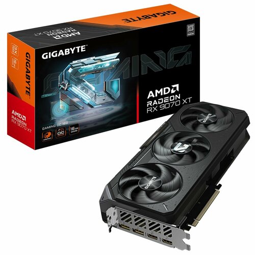Видеокарта Gigabyte RX9070XT GAMING OC 16GB GDDR6 256bit 2xDP 2xHDMI 3FAN RTL 107628₽