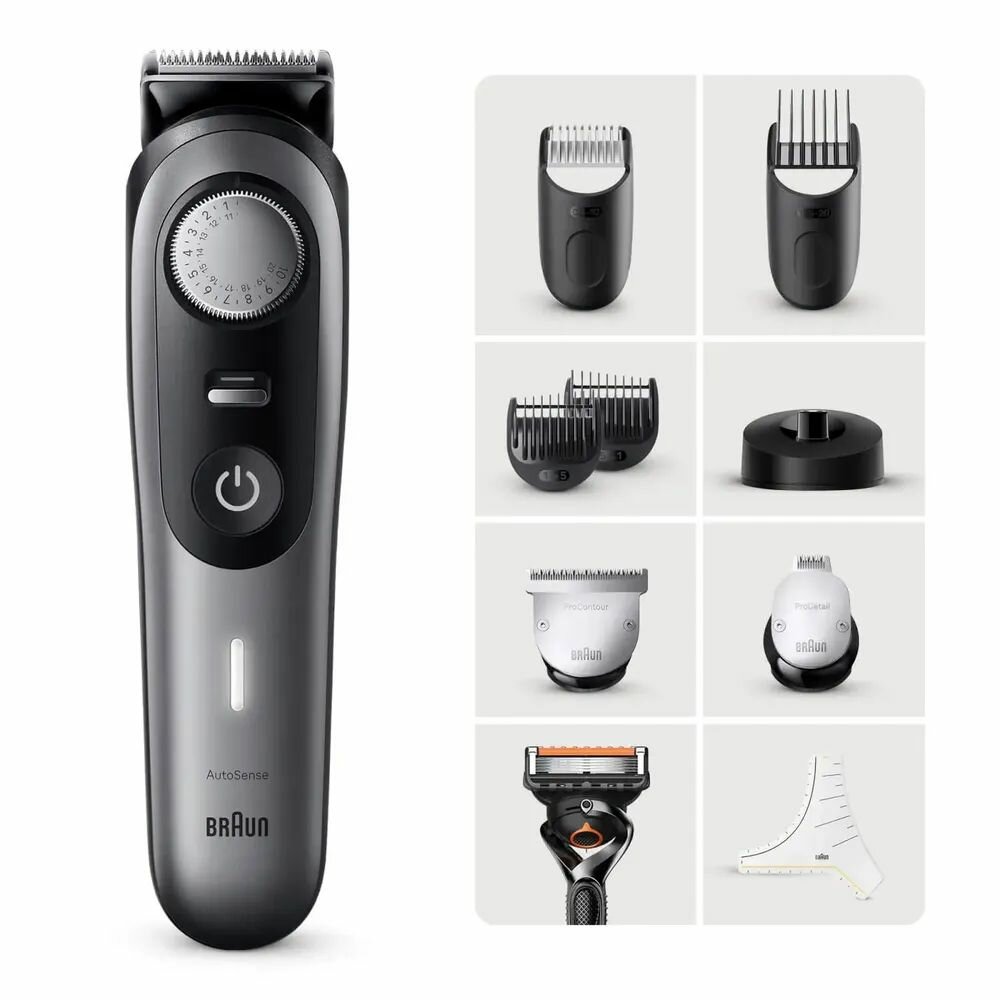 Braun Триммер для бороды и усов Series 9 BT9420, 10-в-1, 8 насадки + Мужская бритва Gillette Fusion ProGlide