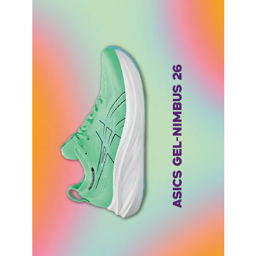 фото Кроссовки asics gel-nimbus 26, полнота f, размер 9,5 us, зелeный