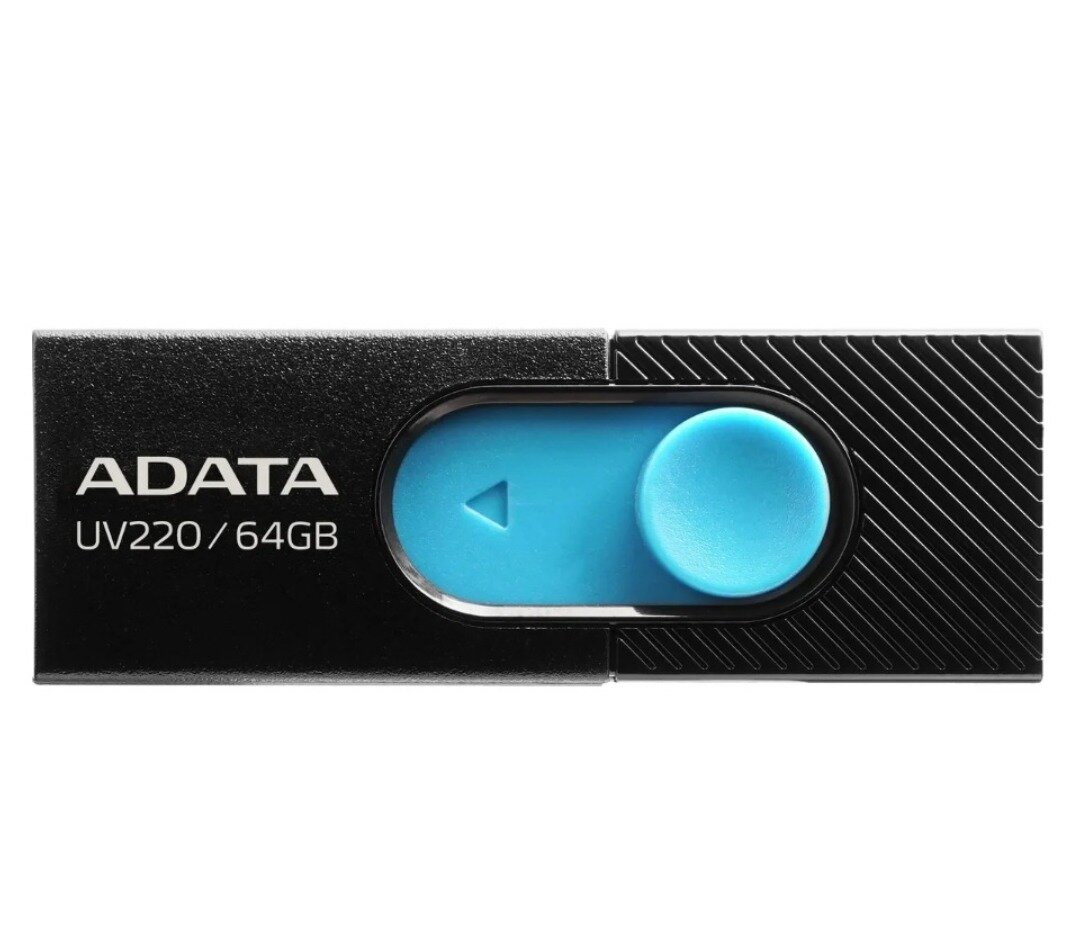 Флешка 32Gb A-Data UV220 USB 2.0 черный голубой - фото №1