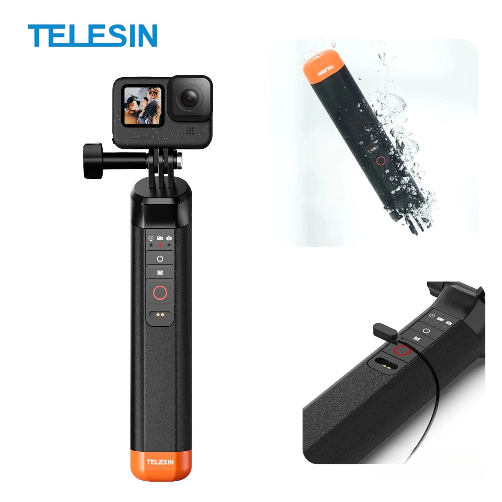 TELESIN Плавающая ручка для GoPro S4-FHG-01-TGP, Floating Handgrip — фото 1