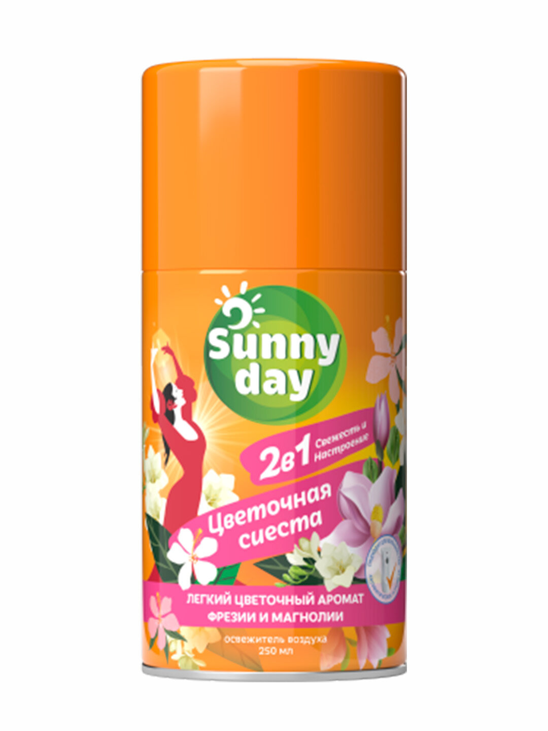 Авт. освежитель воздуха Sunny Day Цветочная сиеста 250 см3 (сменный баллон)