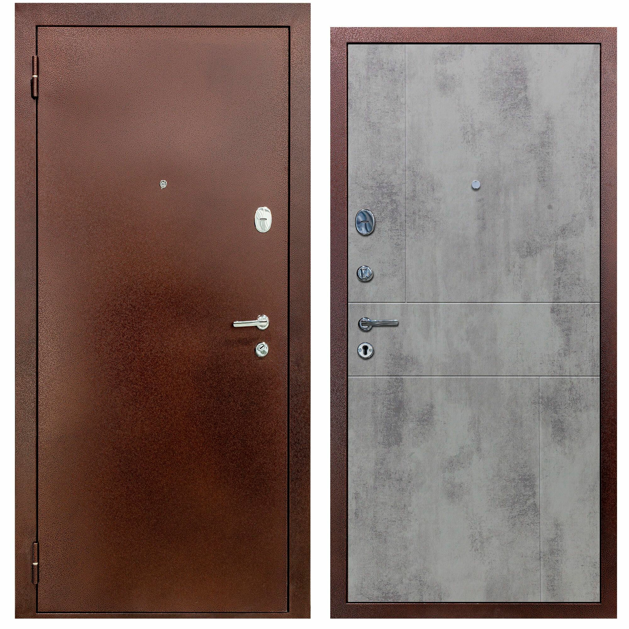 Дверь входная металлическая DIVA 510 2050х960 Левая Антик медь - Д01 Бетон светлый УТ-00084070