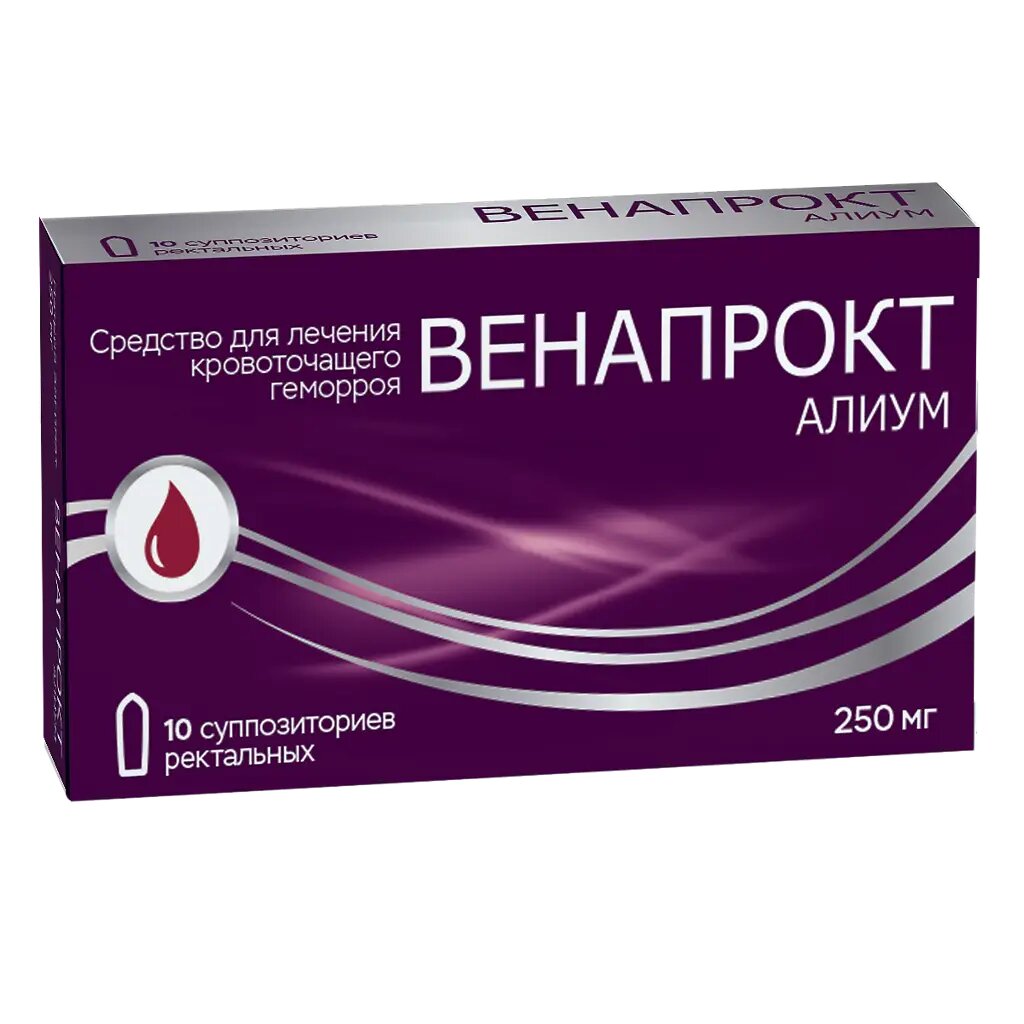 Венапрокт Алиум суппозитории ректальные 250 мг 10 шт