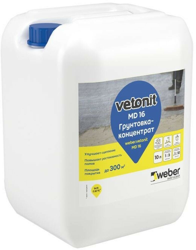 Грунтовка укрепляющая концентрат Weber.vetonit MD16 белый 3 л