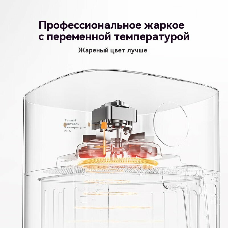 Картинки Mijia Xiaomi Air fryer S1, бытовая многофункциональная электрическая фритюрница большой емкости 6 л, белая