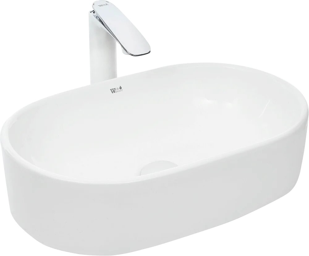Накладная раковина Weltwasser WW Elbach 1048 52 фаянсовая без отверстия под смеситель раковина для ванной 52 см овальная белая