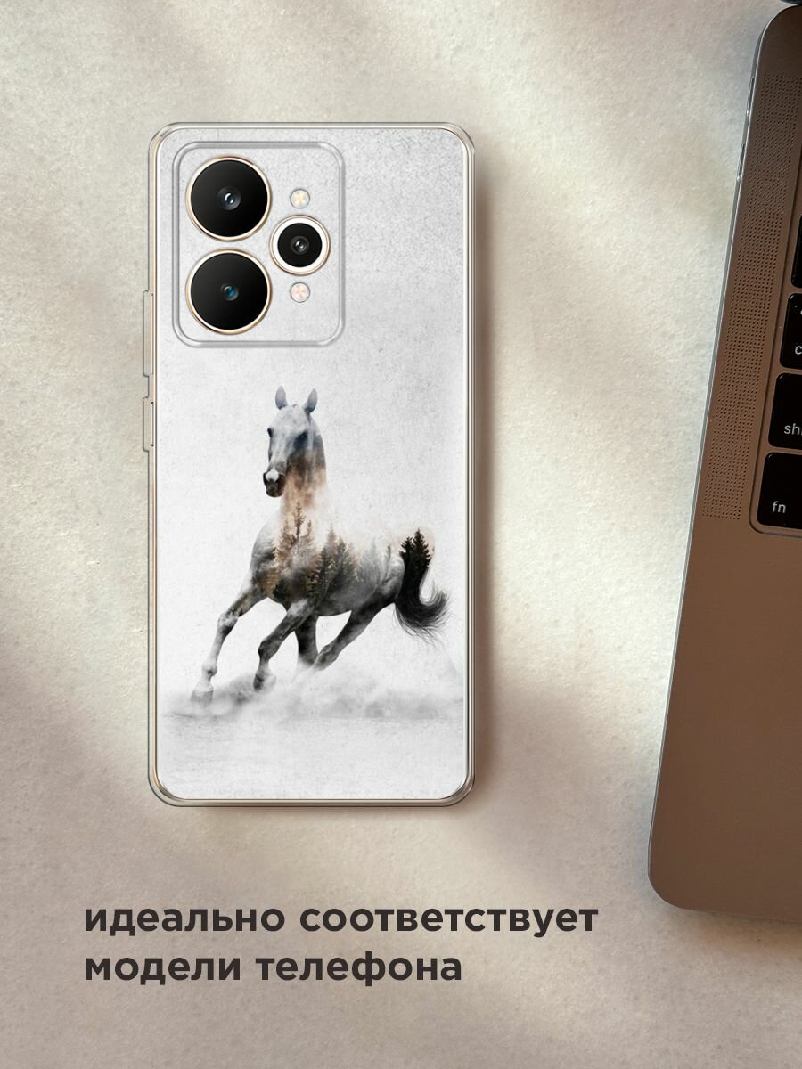 Силиконовый чехол на Realme 15 / Реалми 15 с принтом "Лошадь лес" — фото 1