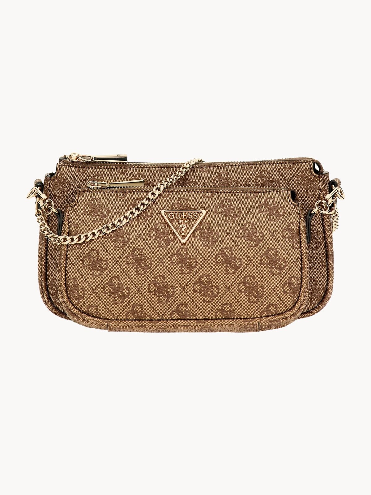 Сумка кросс-боди GUESS, фактура тиснение, бежевый