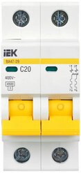 Автоматический выключатель Iek ВА47-29 2Р 20А 4,5кА х-ка С, MVA20-2-020-C