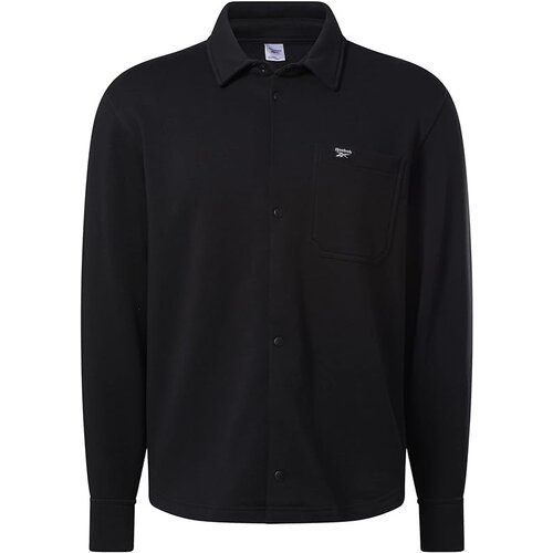 фото  куртка-рубашка reebok, силуэт прямой, без капюшона, карманы, размер xs, черный
