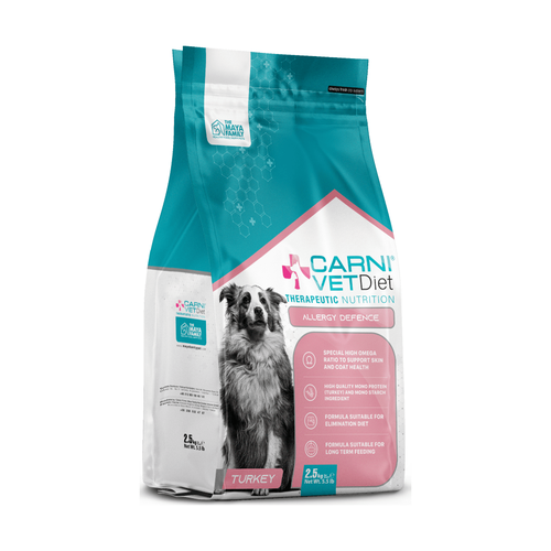 CARNI VD DOG ALLERGY DEFENSE индейка сухой корм для собак при аллергии здоровая кожа и шерсть 2,5 кг