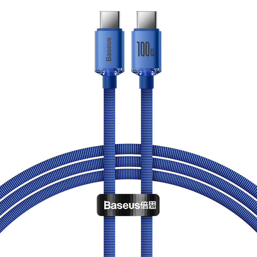 Кабель Baseus Crystal Shine Series Fast Charging Data Cable Type-C to Type-C 100W 2m Blue (CAJY000703)