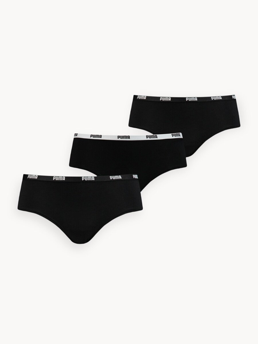 Трусы PUMA, комплект из 3 шт., размер L, черный