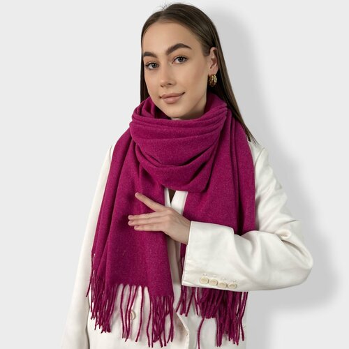 фото Шарф yuliyamoon,180х80 см, one size, фуксия