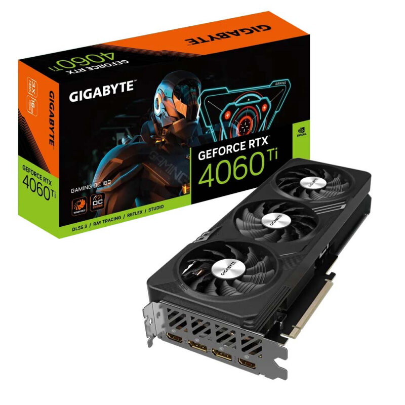 GigaByte GeForce RTX 4060 Ti Gaming OC 16G 2595MHz PCI-E 4.0 16384Mb 18000MHz 128-bit 2xHDMI 2xDP GV-N406TGAMING OC-16GD