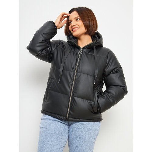 фото  куртка lina rey женская пуховик зимний, размер 58, черный