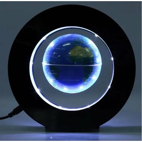 Левитирующая модель глобуса с подсветкой, светодиодный ночник, синий
