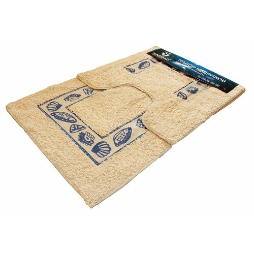 Коврик набор из 2 хлоп ковриков с печатным рисунком SINDBAD 800-11 50х80см х10мм50х50см х 8мм 20ш 1125₽