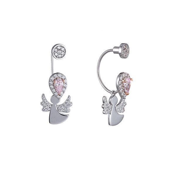 Серьги ELEMENT47, серебро, 925 проба, фианит