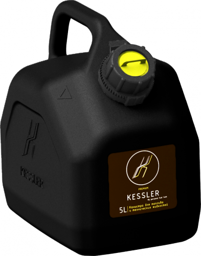 Канистра 5л пластиковая для ГСМ усиленная (160х235х240) евростандарт (черная) KESSLER A1-02-06